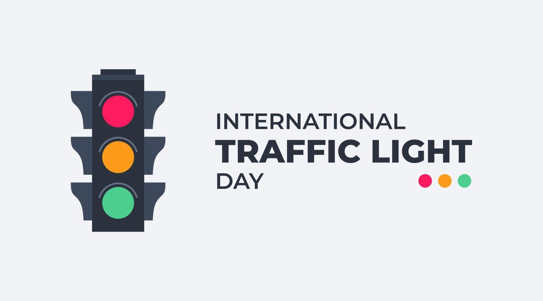 International Traffic Light Day in August Poster Banner Background Event Vector Illustration