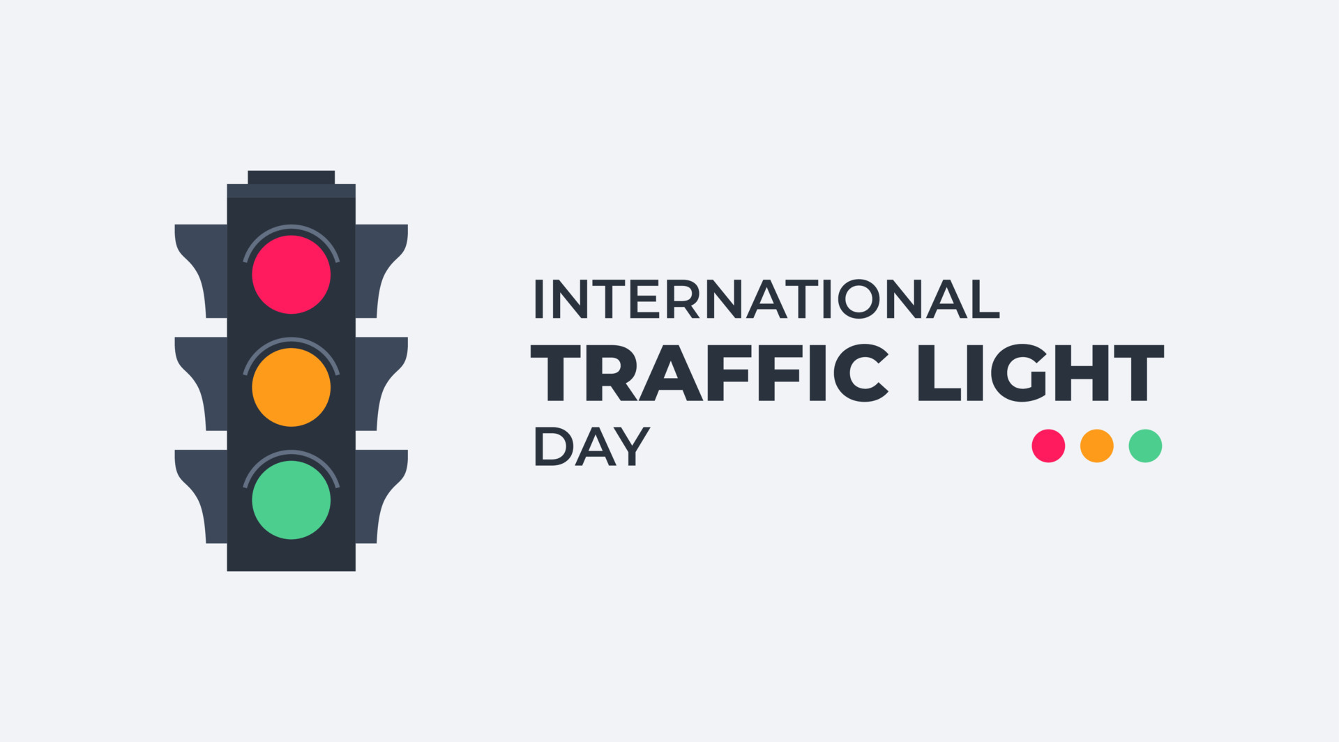 International Traffic Light Day in August Poster Banner Background