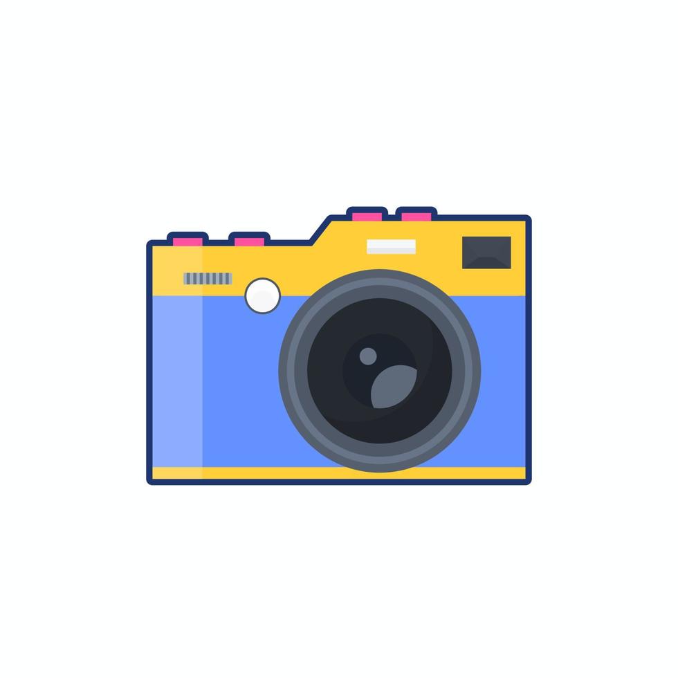 icono de cámara colorida ilustración vectorial elegante para fotografía general de viajes o periodismo vector