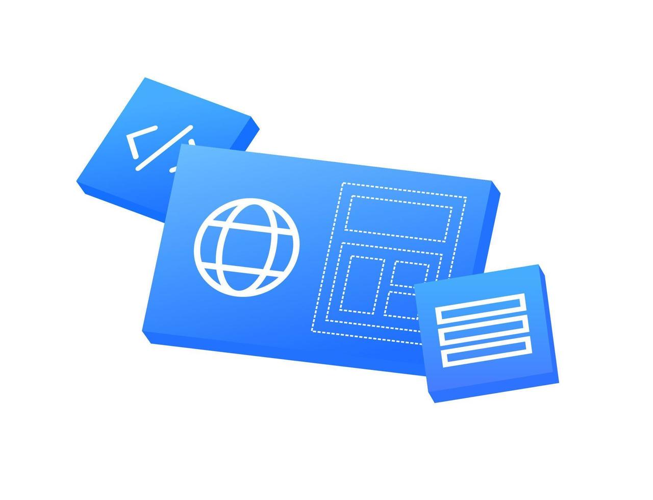 Web Development Panel for Developer Vector Gradient Blue Illustration