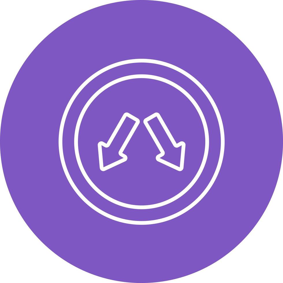 Keep In Lane Line Circle Background Icon vector