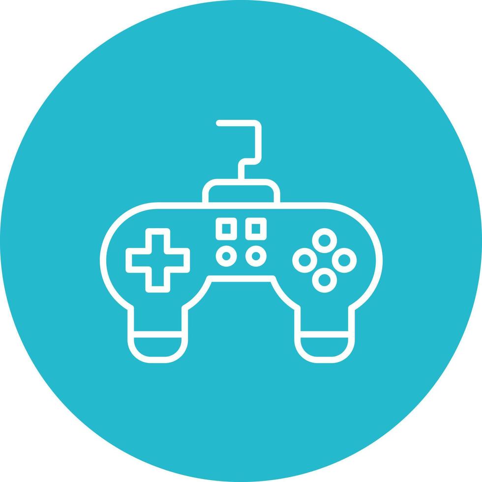 icono de fondo de círculo de línea de gamepad vector