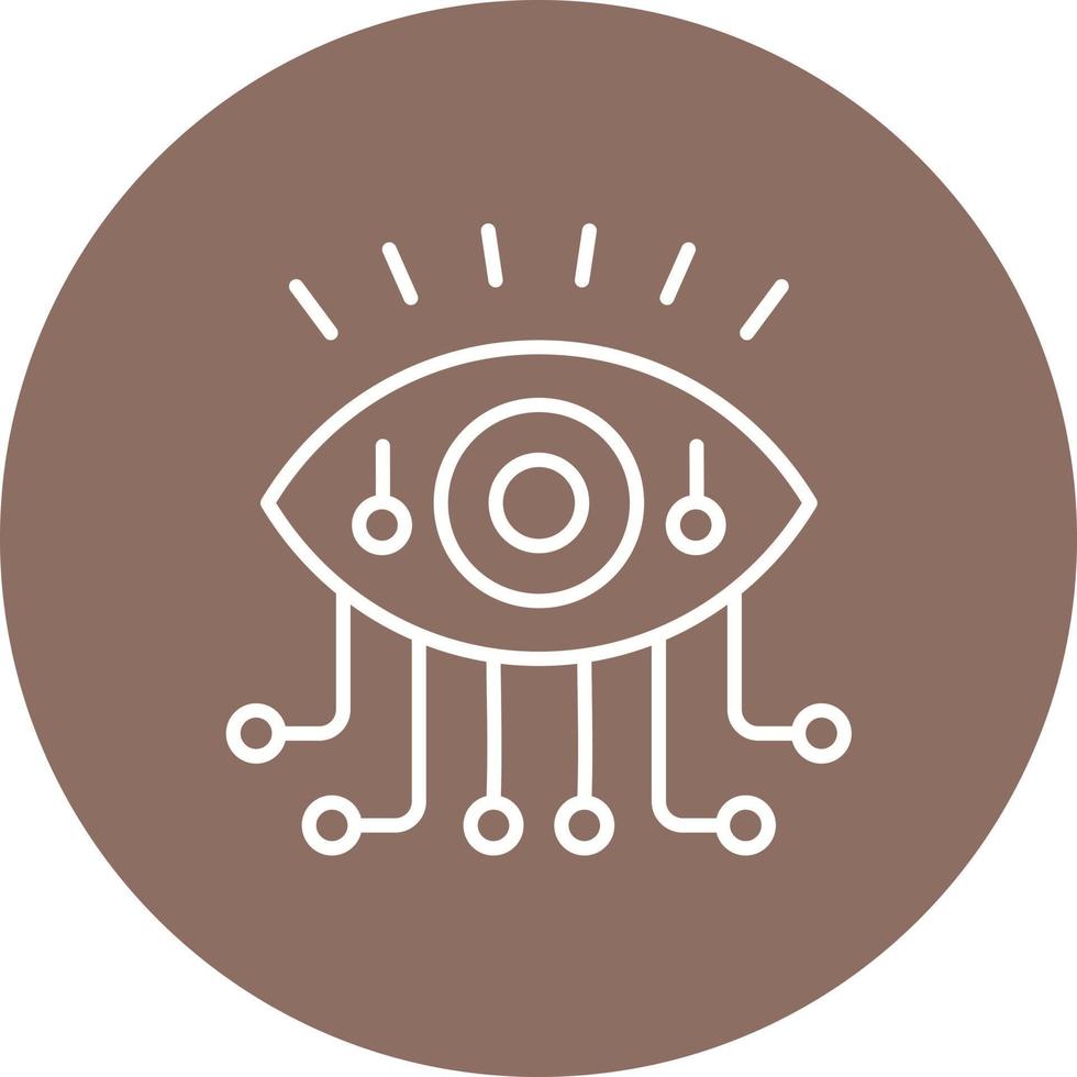 Bionic Eye Line Circle Background Icon vector