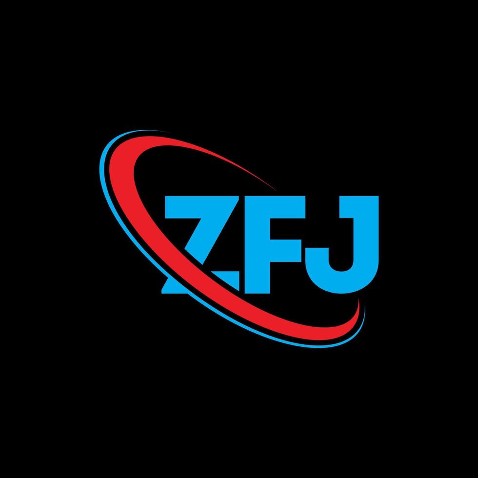 ZFJ logo. ZFJ letter. ZFJ letter logo design. Initials ZFJ logo linked with circle and uppercase monogram logo. ZFJ typography for technology, business and real estate brand. vector
