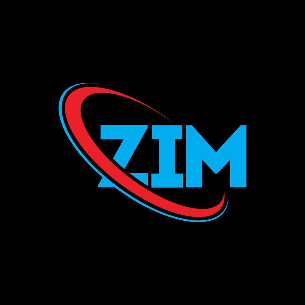 logotipo de zim. carta de zim. diseño del logotipo de la letra zim. logotipo de las iniciales zim vinculado con el círculo y el logotipo del monograma en mayúsculas. tipografía zim para tecnología, negocios y marca inmobiliaria. vector