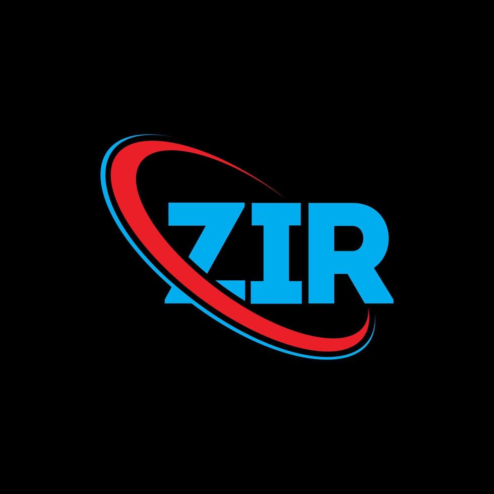 ZIR logo. ZIR letter. ZIR letter logo design. Initials ZIR logo linked with circle and uppercase monogram logo. ZIR typography for technology, business and real estate brand. vector