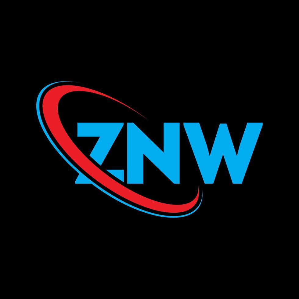 logotipo de zw. letra zw. diseño del logotipo de la letra znw. logotipo de iniciales znw vinculado con círculo y logotipo de monograma en mayúsculas. tipografía znw para tecnología, negocios y marca inmobiliaria. vector