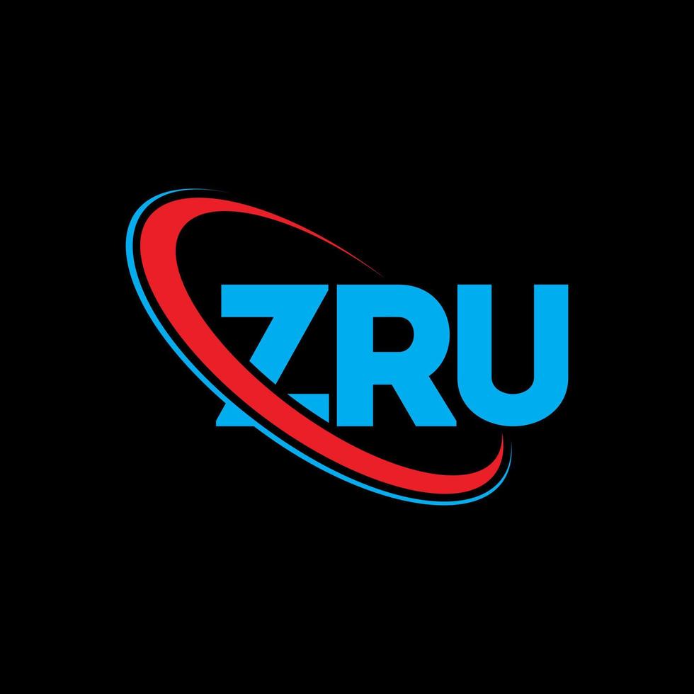 logotipo de zru. letra zrú. diseño del logotipo de la letra zru. logotipo de iniciales zru vinculado con círculo y logotipo de monograma en mayúsculas. tipografía zru para tecnología, negocios y marca inmobiliaria. vector