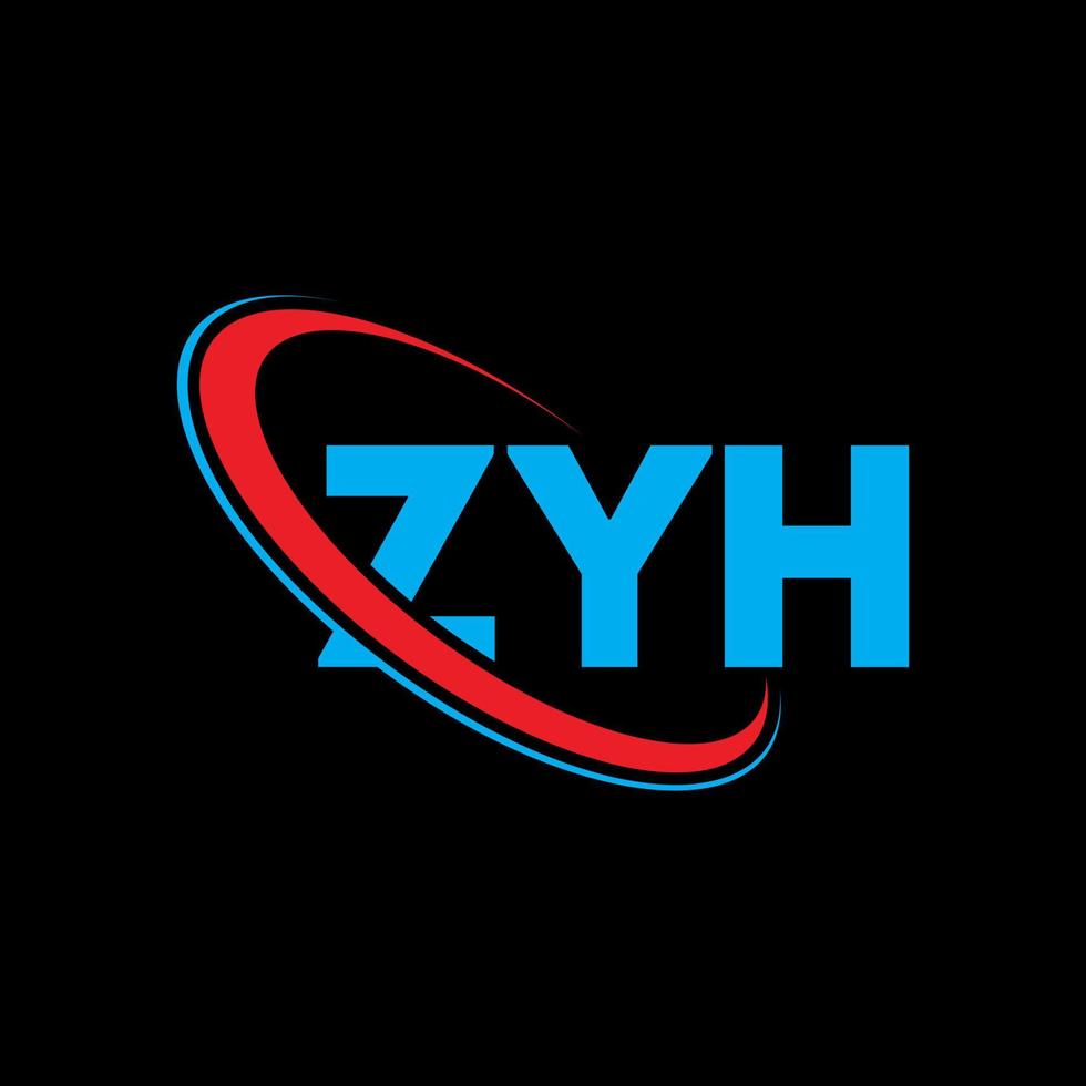 logotipo de zyh. letra zyh. diseño del logotipo de la letra zyh. logotipo de iniciales zyh vinculado con círculo y logotipo de monograma en mayúsculas. tipografía zyh para tecnología, negocios y marca inmobiliaria. vector