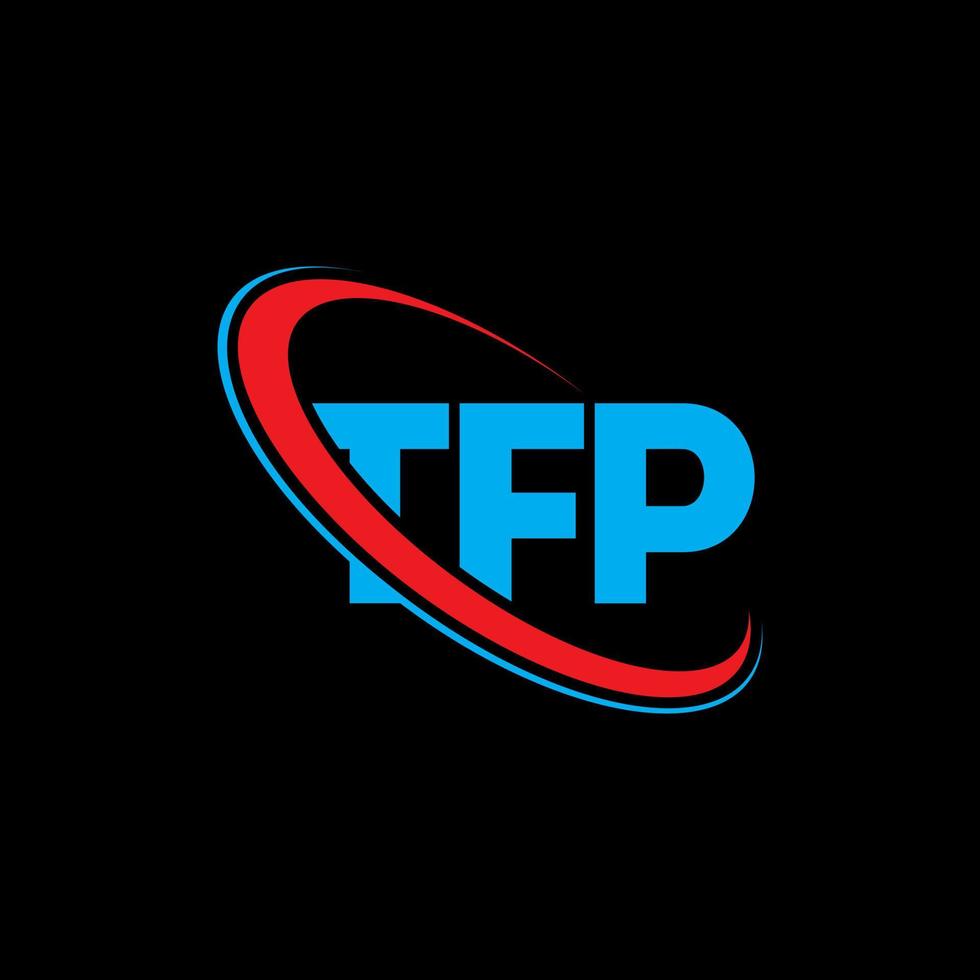 logotipo de la tfp. carta tfp. diseño del logotipo de la letra tfp. logotipo de iniciales tfp vinculado con círculo y logotipo de monograma en mayúsculas. tipografía tfp para tecnología, negocios y marca inmobiliaria. vector
