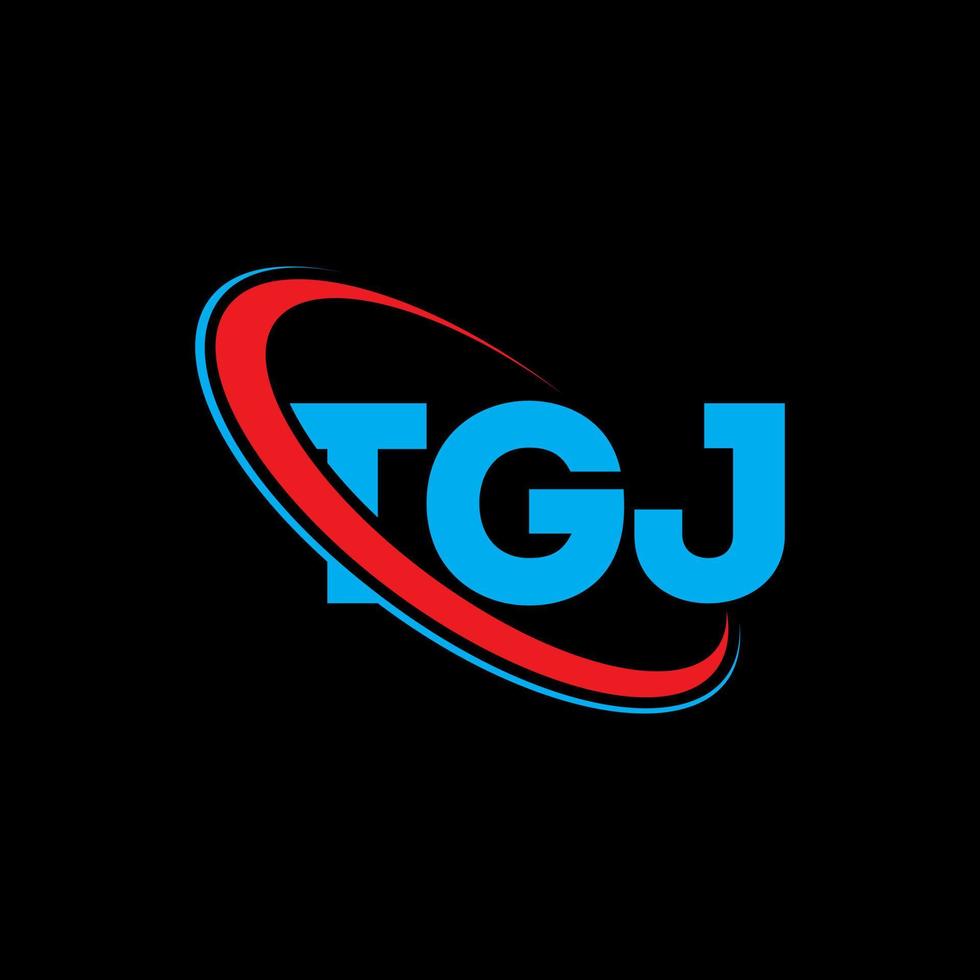 logotipo de tjj. carta tgj. diseño del logotipo de la letra tgj. logotipo de iniciales tgj vinculado con círculo y logotipo de monograma en mayúsculas. tipografía tgj para tecnología, negocios y marca inmobiliaria. vector