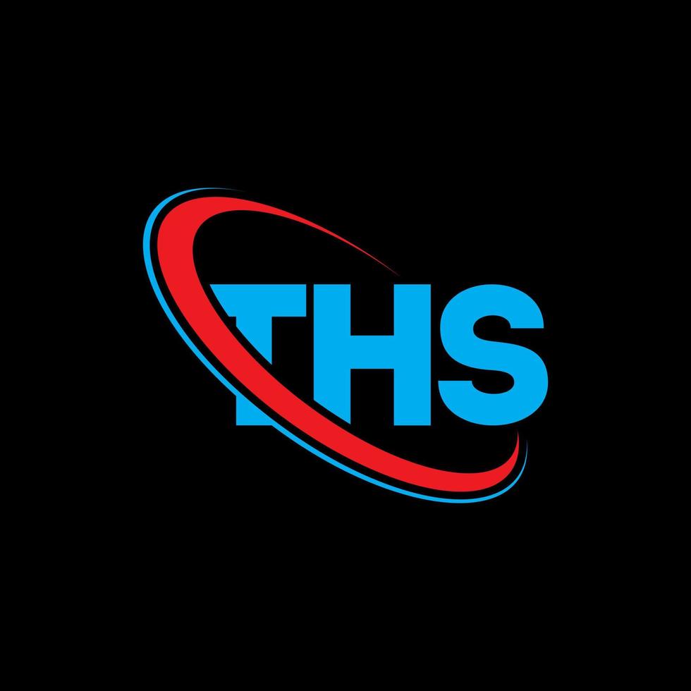 THS logo. THS letter. THS letter logo design. Initials THS logo linked with circle and uppercase monogram logo. THS typography for technology, business and real estate brand. vector