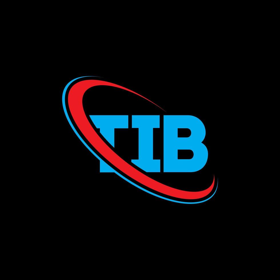 logotipo de tib. letra tib. diseño de logotipo de letra tib. logotipo de tib de iniciales vinculado con círculo y logotipo de monograma en mayúsculas. tipografía tib para tecnología, negocios y marca inmobiliaria. vector