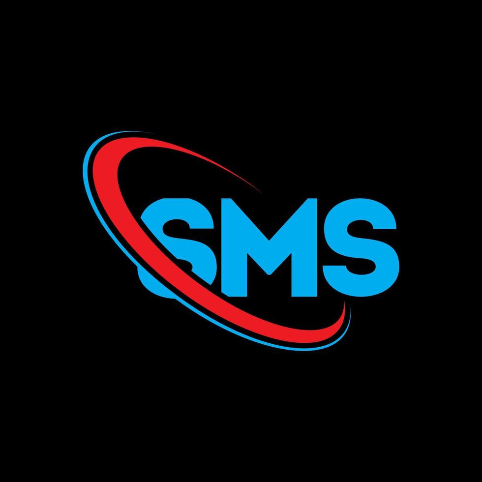 logotipo de sms. carta sms. diseño de logotipo de carta sms. logotipo de sms de iniciales vinculado con círculo y logotipo de monograma en mayúsculas. tipografía de sms para tecnología, negocios y marca inmobiliaria. vector