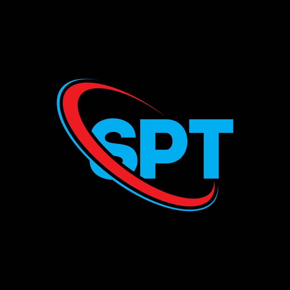 SPT logo. SPT letter. SPT letter logo design. Initials SPT logo linked with circle and uppercase monogram logo. SPT typography for technology, business and real estate brand. vector