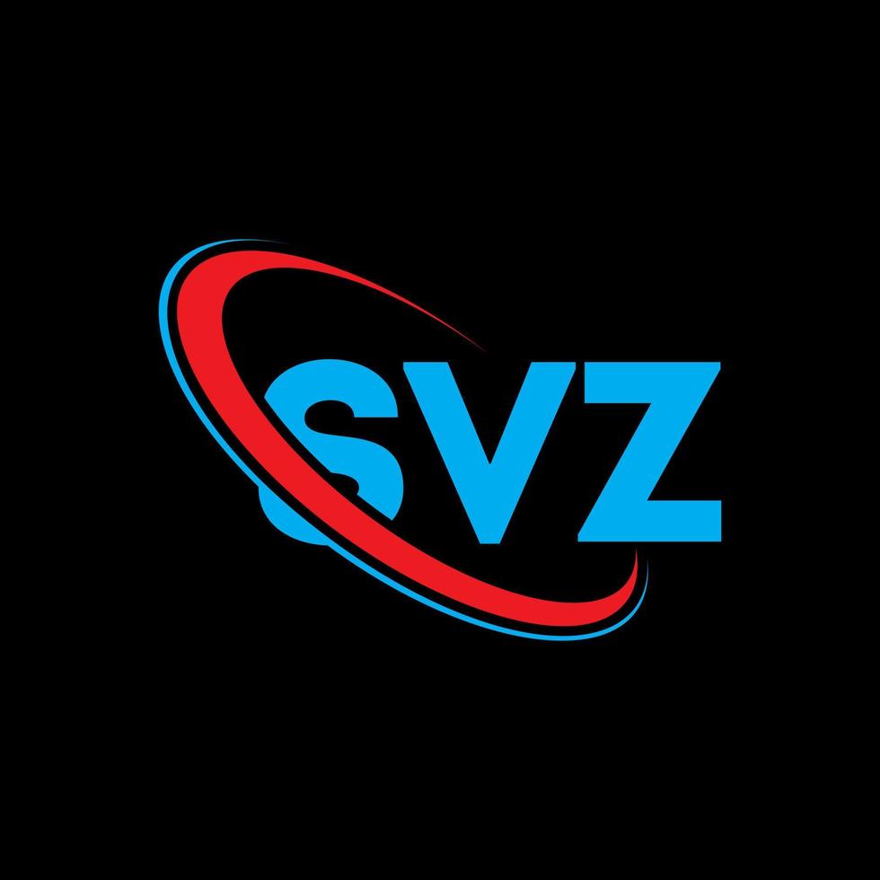 logotipo de svz. letra svz. diseño del logotipo de la letra svz. logotipo de iniciales svz vinculado con círculo y logotipo de monograma en mayúsculas. tipografía svz para tecnología, negocios y marca inmobiliaria. vector