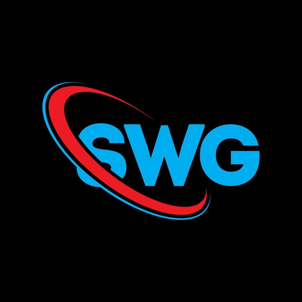 logotipo de swg. letra swg. diseño de logotipo de letra swg. logotipo de iniciales swg vinculado con círculo y logotipo de monograma en mayúsculas. tipografía swg para tecnología, negocios y marca inmobiliaria. vector