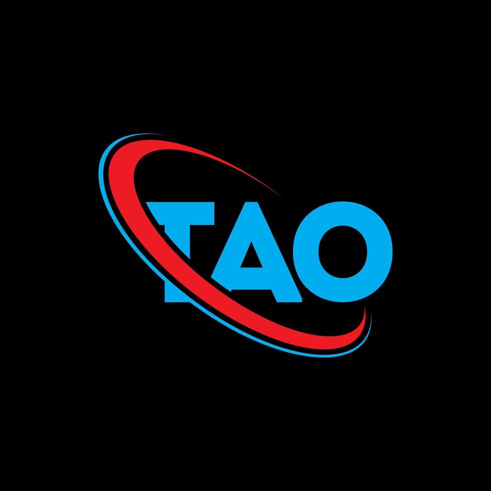 logotipo de Tao. letra tao. diseño del logotipo de la letra tao. logotipo de las iniciales tao vinculado con el círculo y el logotipo del monograma en mayúsculas. tipografía tao para tecnología, negocios y marca inmobiliaria. vector