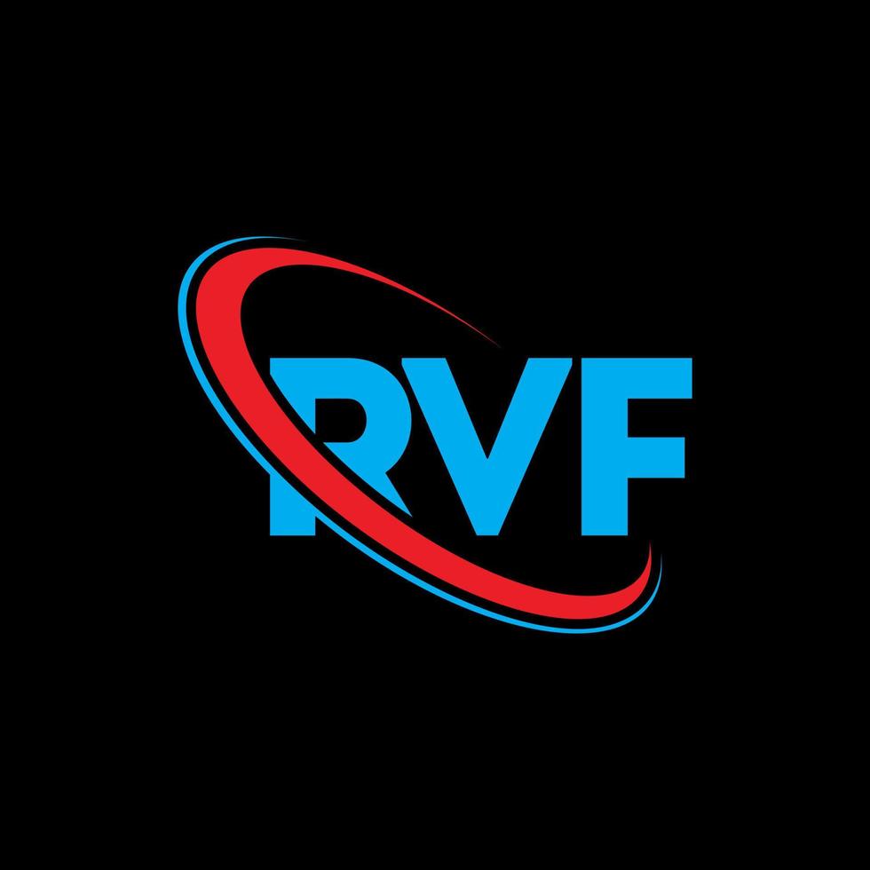 RVF logo. RVF letter. RVF letter logo design. Initials RVF logo linked with circle and uppercase monogram logo. RVF typography for technology, business and real estate brand. vector