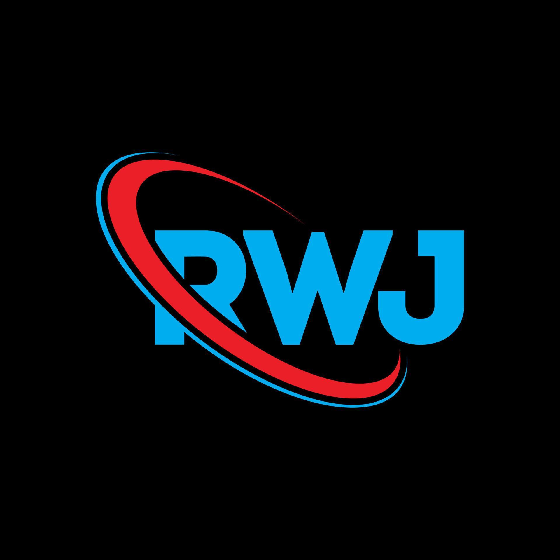 logotipo de rwj. letra rwj. diseño del logotipo de la letra rwj