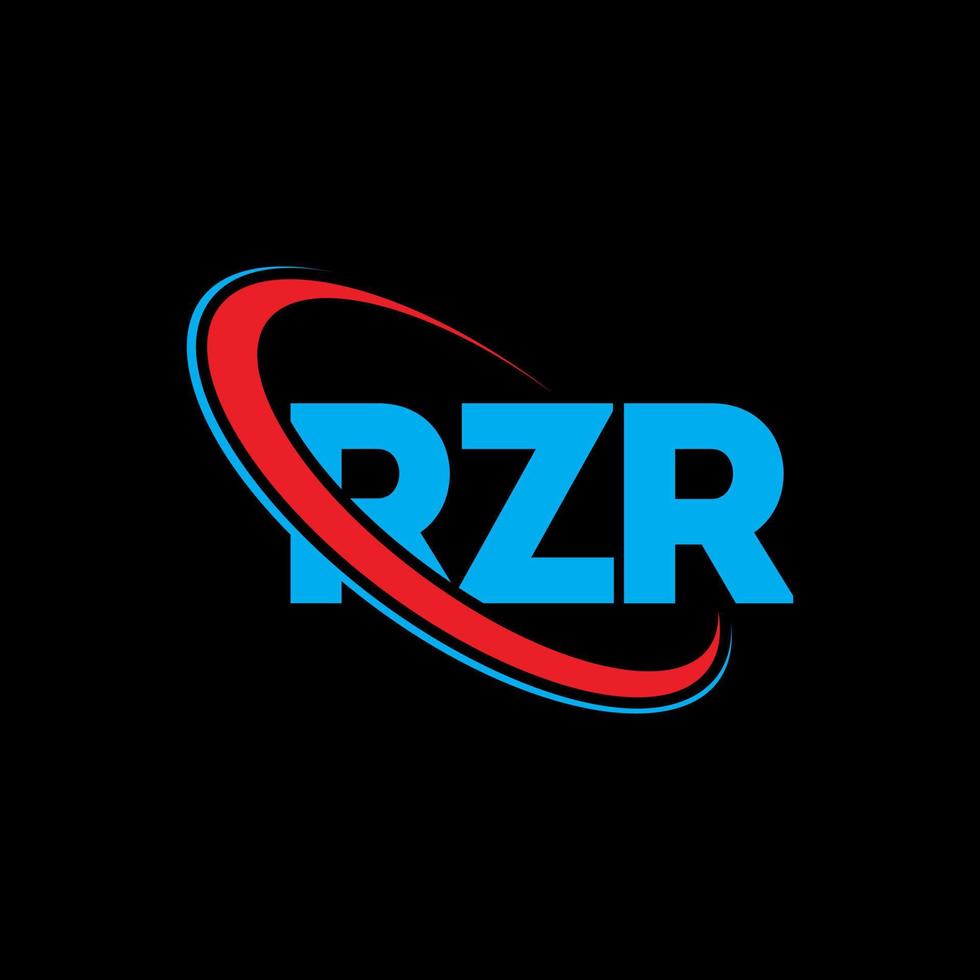 logotipo de rzr. letra rzr. diseño del logotipo de la letra rzr. logotipo de iniciales rzr vinculado con círculo y logotipo de monograma en mayúsculas. tipografía rzr para tecnología, negocios y marca inmobiliaria. vector