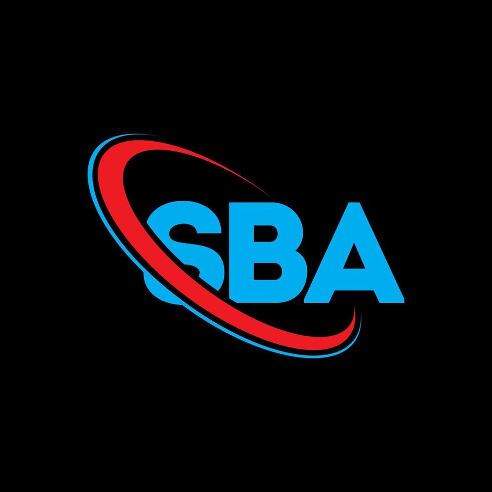 SBA logo. SBA letter. SBA letter logo design. Initials SBA logo linked with circle and uppercase monogram logo. SBA typography for technology, business and real estate brand. vector