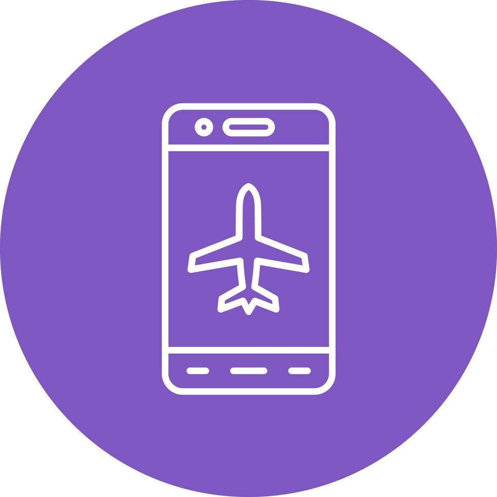 Mobile Airplane Mode Line Circle Background Icon vector