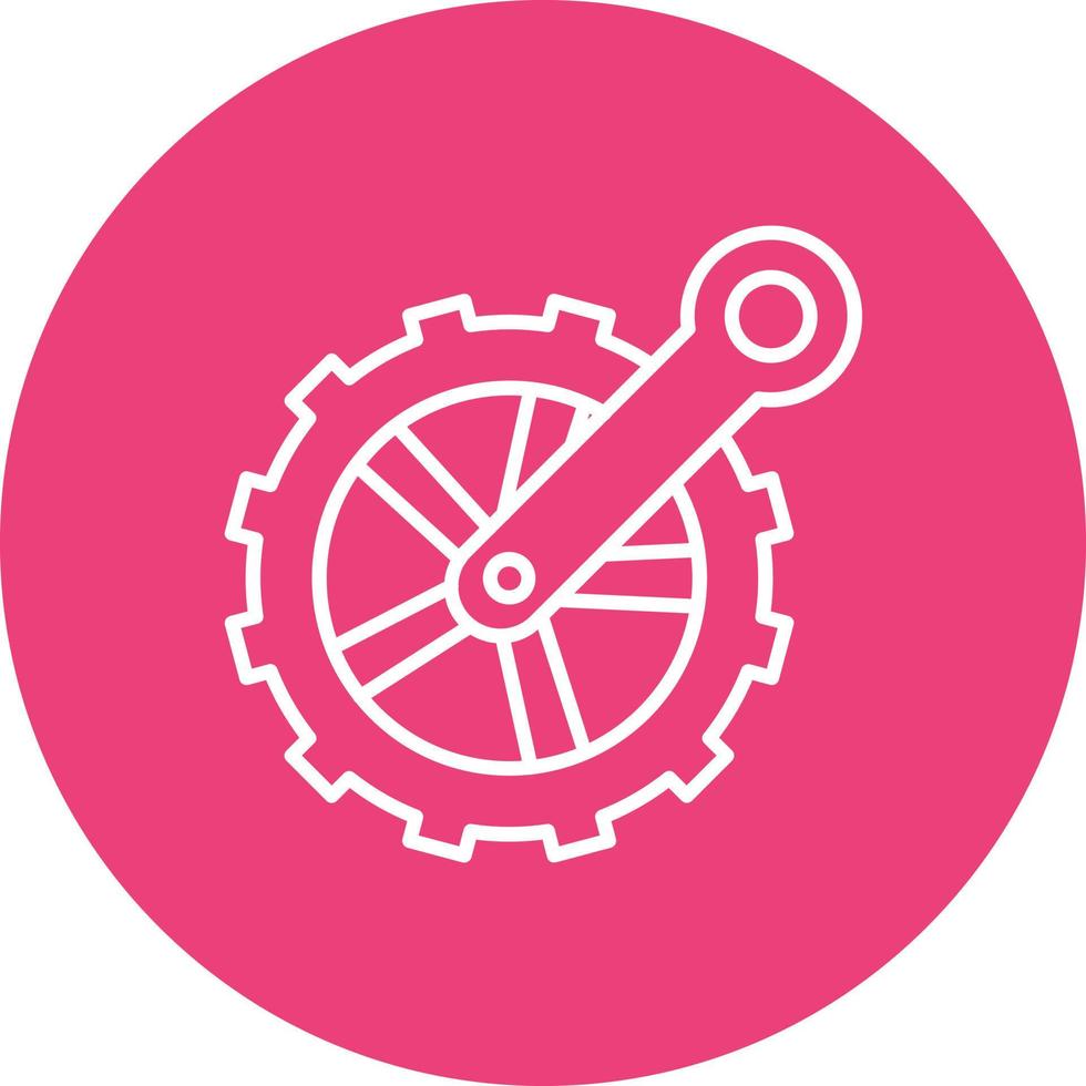 Crankset Line Circle Background Icon vector