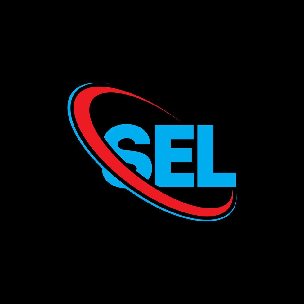 logotipo de sel. sele letra. diseño del logotipo de la letra sel. logotipo de sel iniciales vinculado con círculo y logotipo de monograma en mayúsculas. sel tipografía para tecnología, negocios y marca inmobiliaria. vector