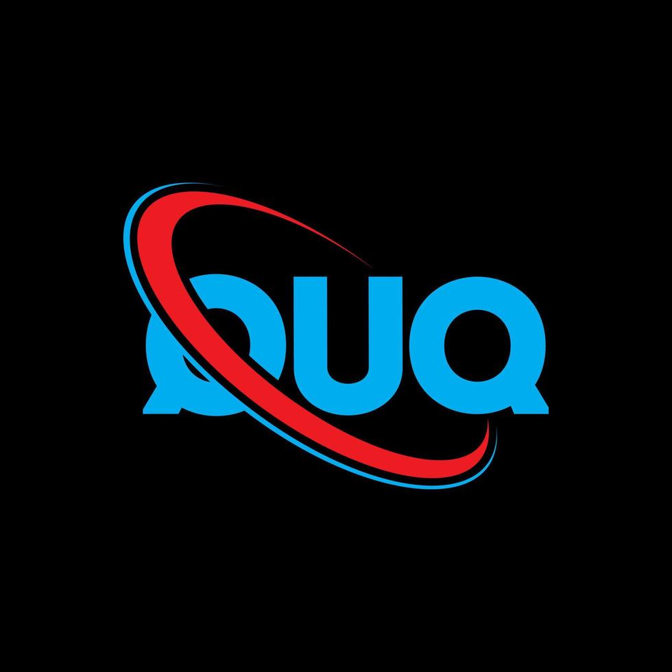 logotipo de quq. letra quq. diseño del logotipo de la letra quq. logotipo de quq iniciales vinculado con círculo y logotipo de monograma en mayúsculas. tipografía quq para tecnología, negocios y marca inmobiliaria. vector