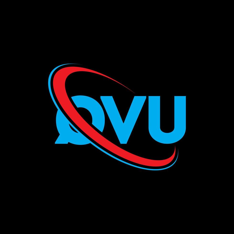 QVU logo. QVU letter. QVU letter logo design. Initials QVU logo linked with circle and uppercase monogram logo. QVU typography for technology, business and real estate brand. vector