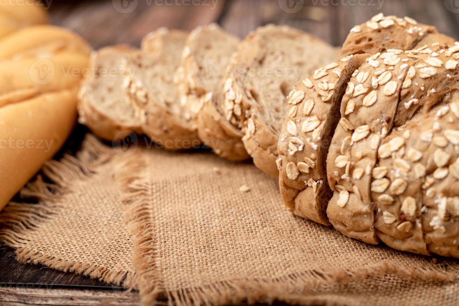 breads sliced on the sack photo