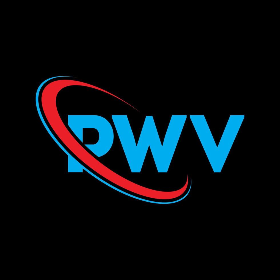 logotipo de pvv. carta pwv. diseño del logotipo de la letra pwv. logotipo de iniciales pwv vinculado con círculo y logotipo de monograma en mayúsculas. tipografía pwv para tecnología, negocios y marca inmobiliaria. vector