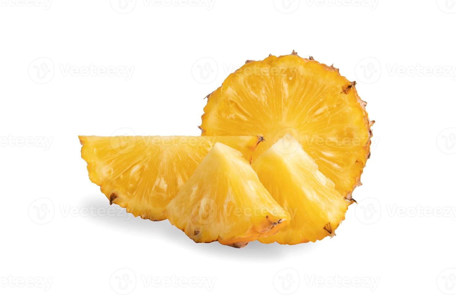 Pineapples sliced isolated on white background photo