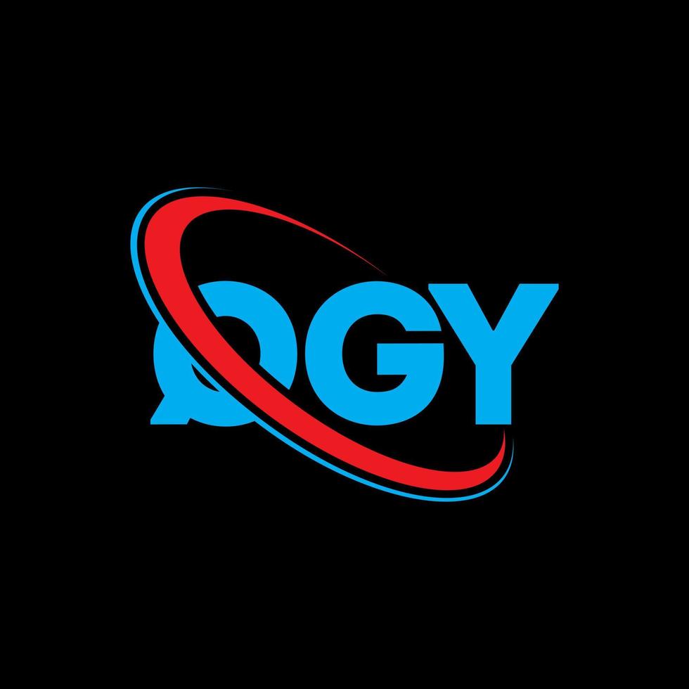 logotipo qgy. qgy carta. diseño del logotipo de la letra qgy. iniciales del logotipo qgy vinculado con el círculo y el logotipo del monograma en mayúsculas. tipografía qgy para tecnología, negocios y marca inmobiliaria. vector