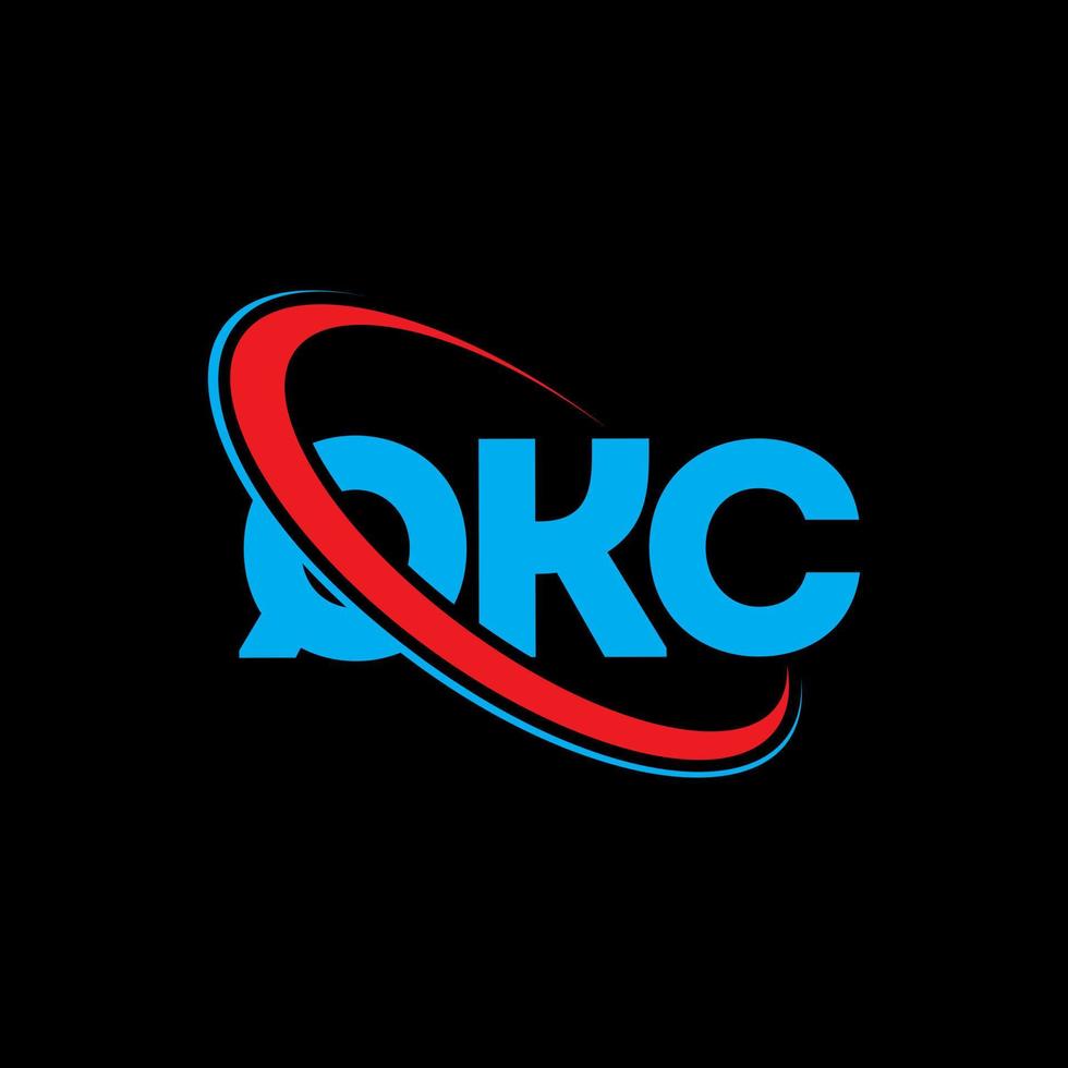 logotipo qkc. letra qkc. diseño del logotipo de la letra qkc. logotipo qkc inicial vinculado con círculo y logotipo de monograma en mayúsculas. tipografía qkc para tecnología, negocios y marca inmobiliaria. vector