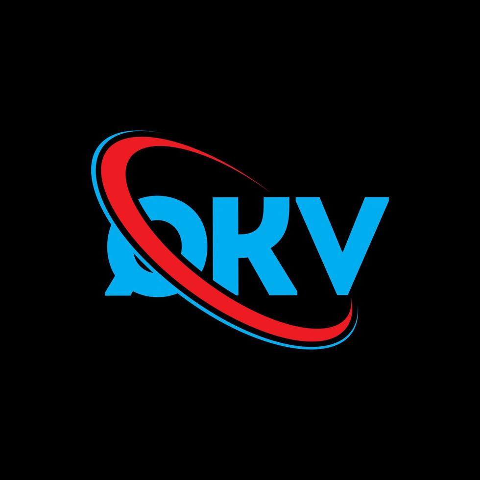 logotipo qkv. letra qkv. diseño del logotipo de la letra qkv. logotipo qkv de iniciales vinculado con círculo y logotipo de monograma en mayúsculas. tipografía qkv para tecnología, negocios y marca inmobiliaria. vector