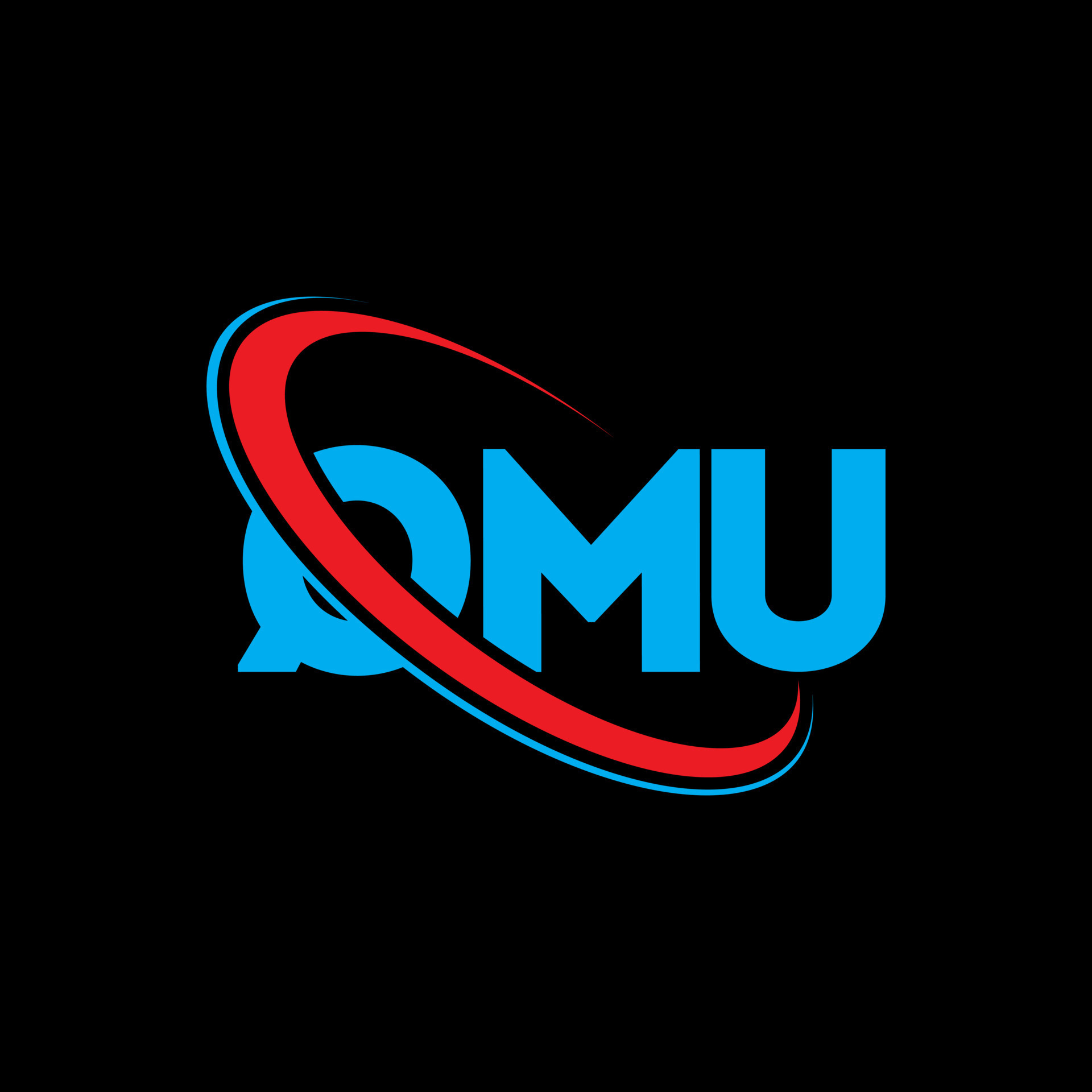 QMU logo. QMU letter. QMU letter logo design. Initials QMU logo linked