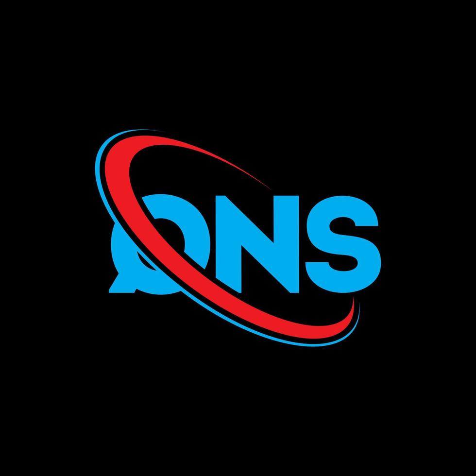 logotipo qns. carta qns. diseño del logotipo de la letra qns. logotipo de qns iniciales vinculado con círculo y logotipo de monograma en mayúsculas. tipografía qns para tecnología, negocios y marca inmobiliaria. vector