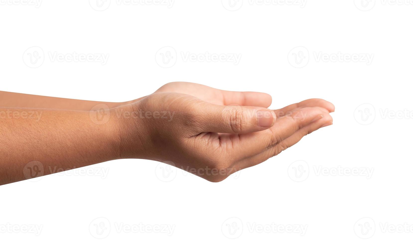 The human hand isolated on a white background photo