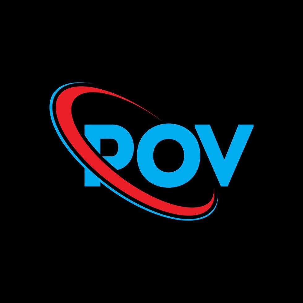 POV logo. POV letter. POV letter logo design. Initials POV logo linked with circle and uppercase monogram logo. POV typography for technology, business and real estate brand. vector