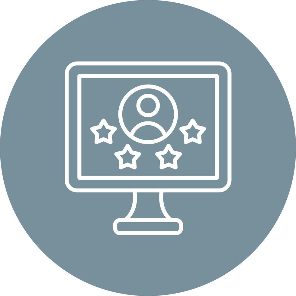 Satisfaction Line Circle Background Icon vector