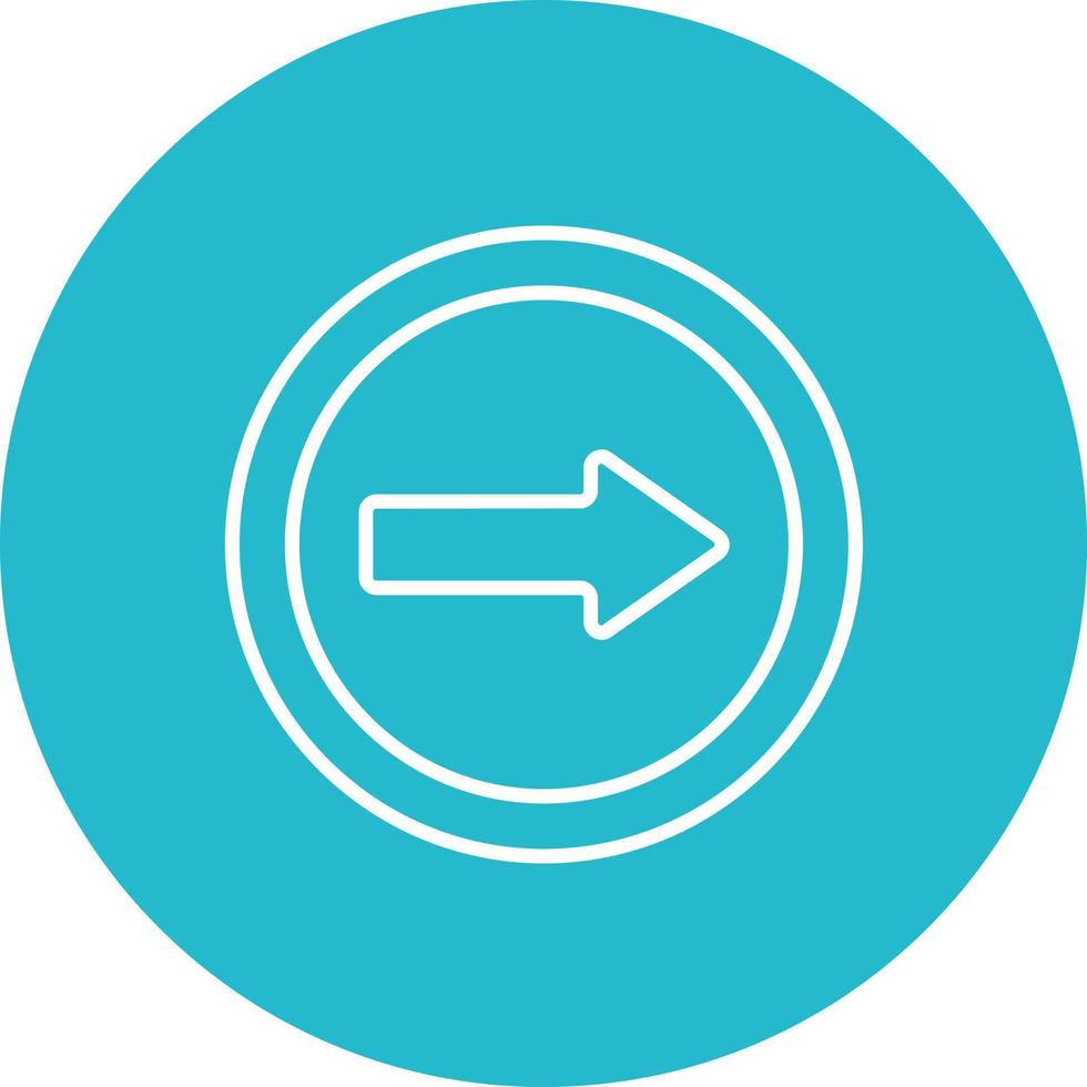 One Way Line Circle Background Icon vector