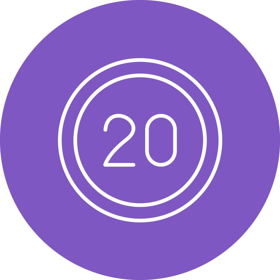 20 icono de fondo de círculo de línea de límite de velocidad vector