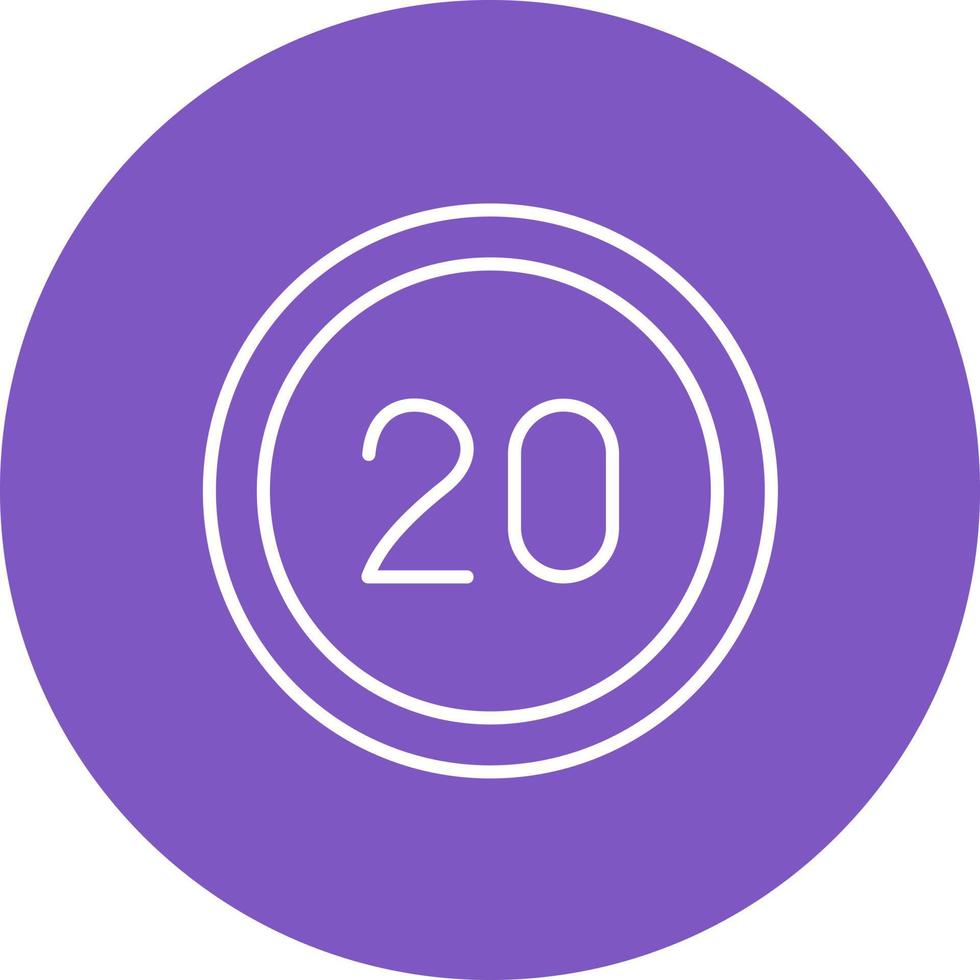 20 Speed Limit Line Circle Background Icon vector