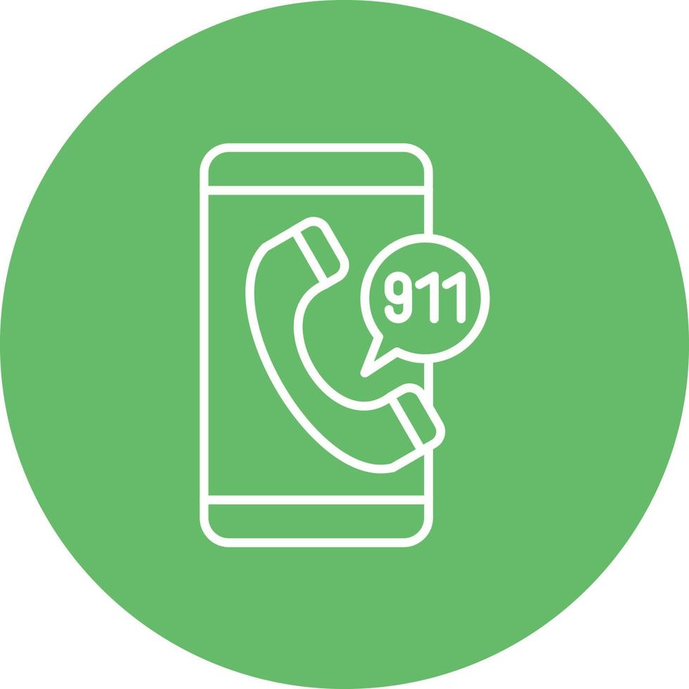 Emergency Call Line Circle Background Icon vector