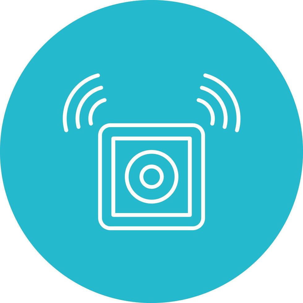 Emergency Button Line Circle Background Icon vector