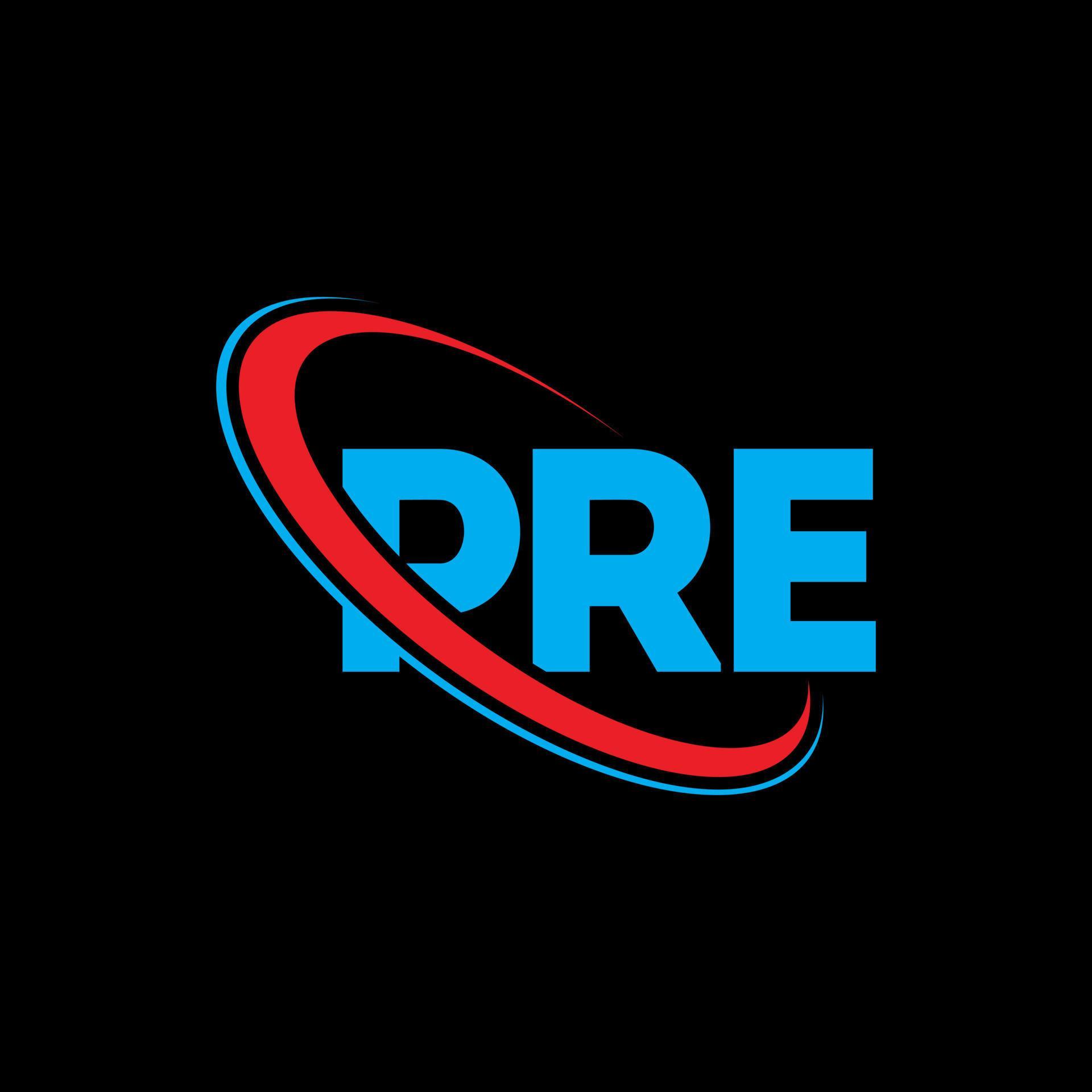 PRE logo PRE letter PRE letter logo design Initials PRE logo linked