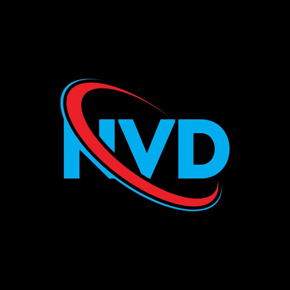 logotipo de nvd. letra nvd. diseño del logotipo de la letra nvd. logotipo de iniciales nvd vinculado con círculo y logotipo de monograma en mayúsculas. tipografía nvd para tecnología, negocios y marca inmobiliaria. vector