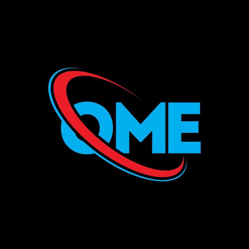 logotipo de ome. alguna carta. diseño del logotipo de la letra ome. logotipo de iniciales ome vinculado con círculo y logotipo de monograma en mayúsculas. ome tipografía para tecnología, negocios y marca inmobiliaria. vector